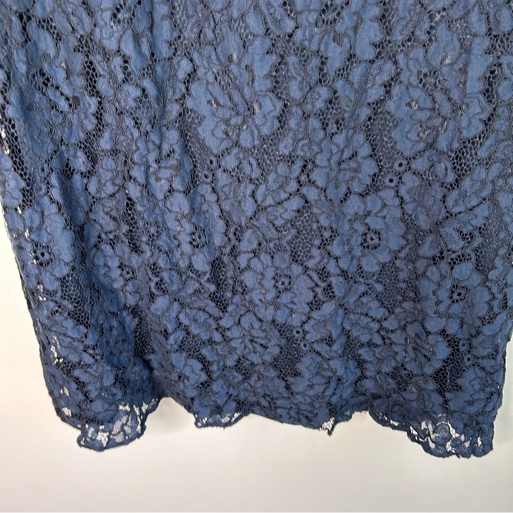 Karl Lagerfeld Navy Blue Lace Shift Dress Size 14 - Picture 10 of 11